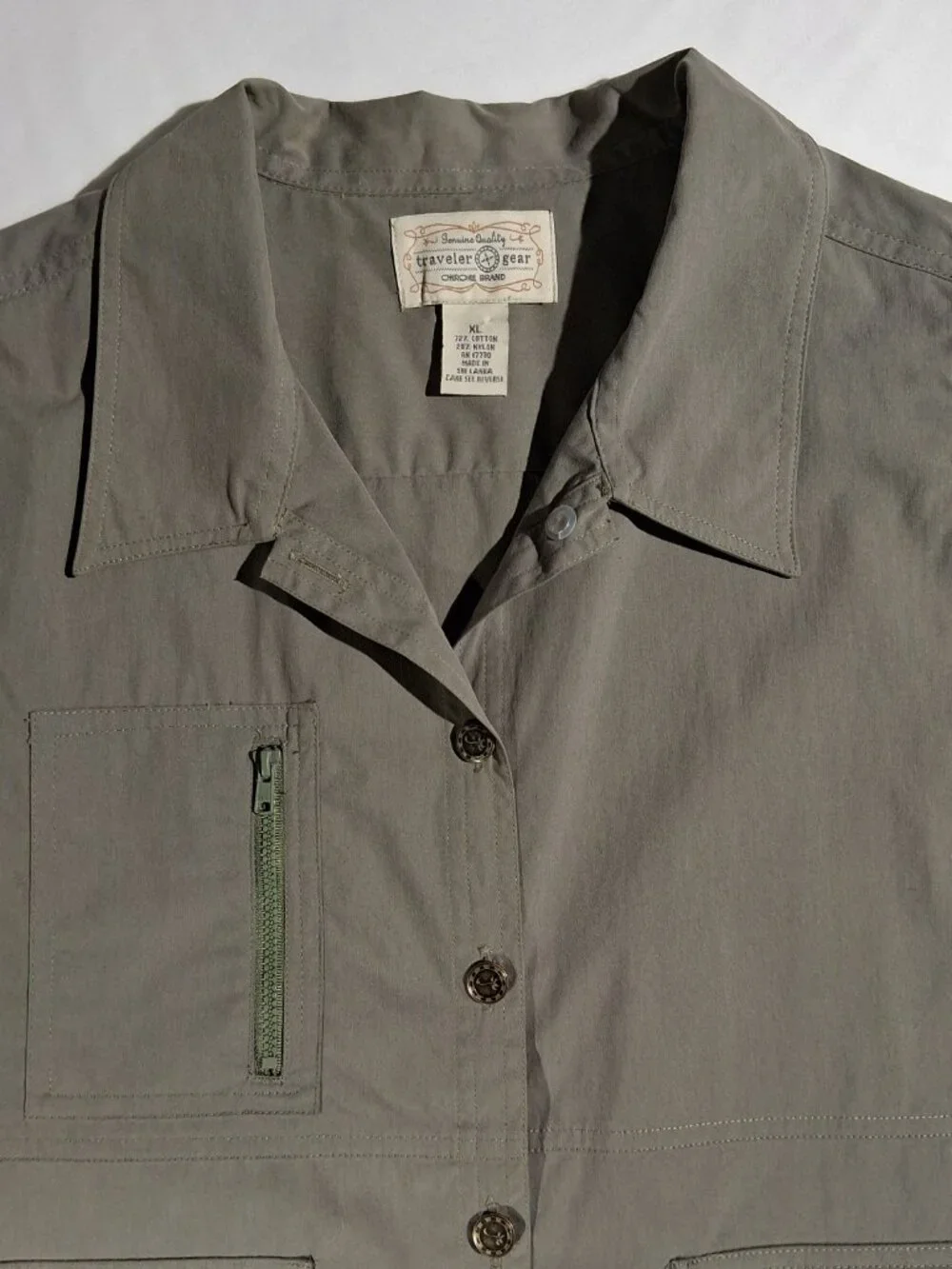 CHEROKEE Traveler Gear Safari Vest & Pants Set  2pc  sz XL 14  Olive Green  VGC